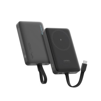 POWER BANK Cuktech Magnetic, 10000mAh, 20W, cablu integrat USB Type-C, gri 