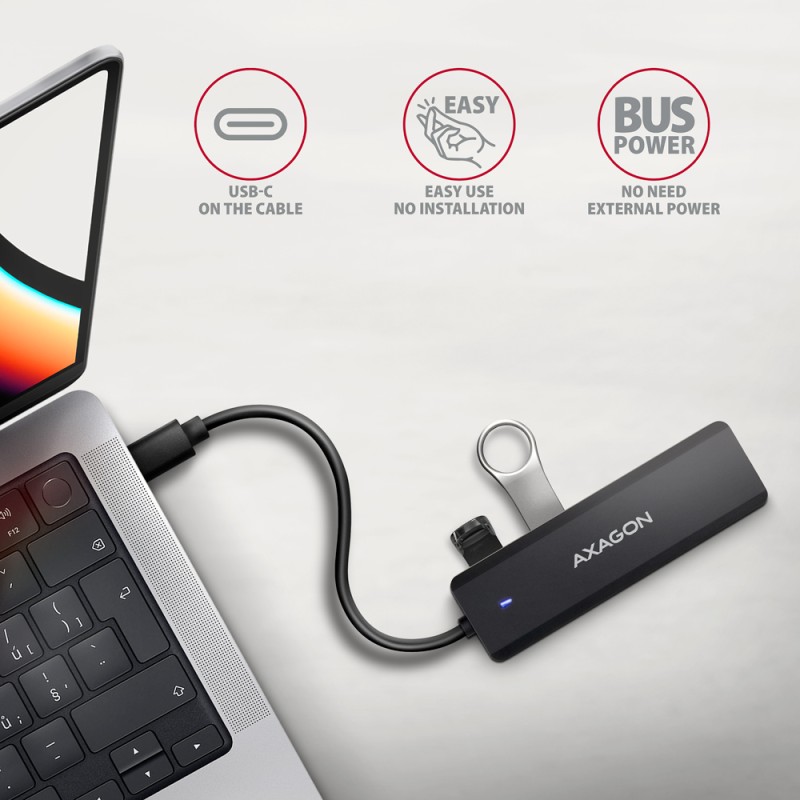 Hub USB AXAGON USB-C 5Gbps TRAVEL  