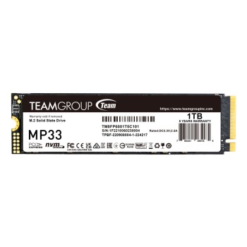 SSD TEAMGROUP MP33, 1TB, PCIe Gen3x4 M.2 2280, 3D TLC NAND NVMe, R/W: 1800/1500 MB/s, 