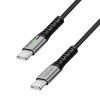 CABLU alimentare si date LOGILINK, pt. smartphone, USB 3.2, USB Gen Type-C (T) la USB Type-C (T), 1m, PD 100W, 4K, LED, 3 x ecranat, 20Gbps, metal, , negru&gri, 