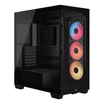 Carcasa Corsair 3500X RS-R ARGB, Mid-Tower, E-ATX, cu 3 ventilatoare incluse RS120-R ARGB, Negru 