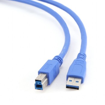 CABLU USB GEMBIRD pt. imprimanta, USB 3.0 (T) la USB 3.0 Type-B (T), 1.8m, conectori auriti, albastru, 