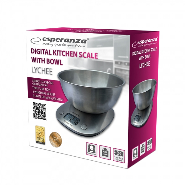 Cantar de bucatarie Esperanza LYCHEE EKS008 max. 5kg Inox 
