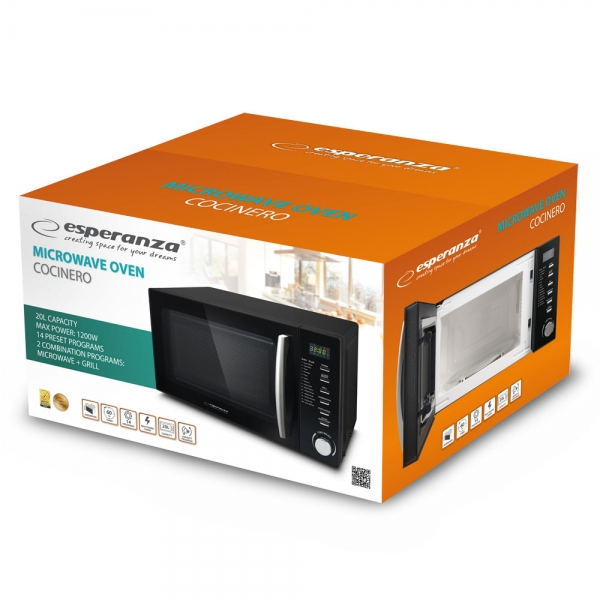 Cuptor cu microunde Esperanza Cocinero EKO010 700W 20l Negru 