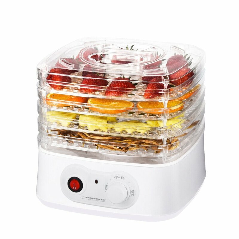 Deshidrator pentru alimente Esperanza Appetissant EKD004 250W 4 tavi Alb 