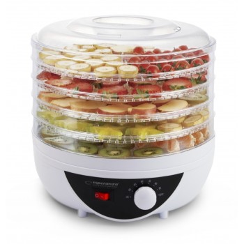 Deshidrator pentru alimente Esperanza Chanterelles EKD002 250W 5 tavi Alb 