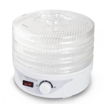 Deshidrator pentru alimente Esperanza Delicatesse EKD003 250W 4 tavi Alb 