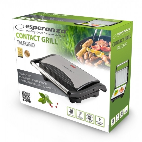 Gratar electric Esperanza Taleggio EKG006 750W Negru-Argintiu 