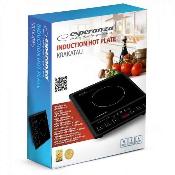 Plita cu inductie Esperanza Krakatau EKH011 2000W Negru 