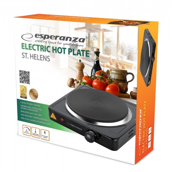 Plita electrica Esperanza Helens EKH003K 1000W 15.5 cm Negru 