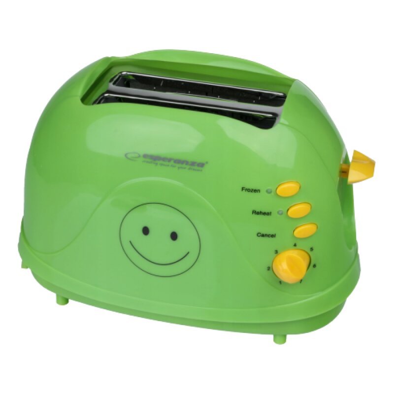 Prajitor de paine Esperanza Smiley EKT003 2 imagini toast 750W 3 in 1 Verde 