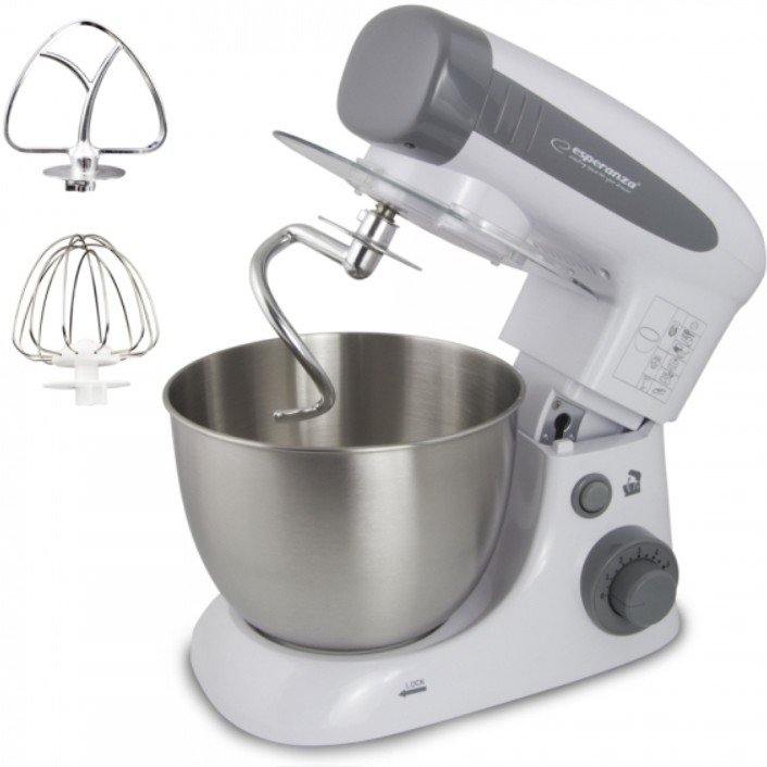 Robot de bucatarie Esperanza EKM024 800W 6 viteze bol 4l Argintiu 