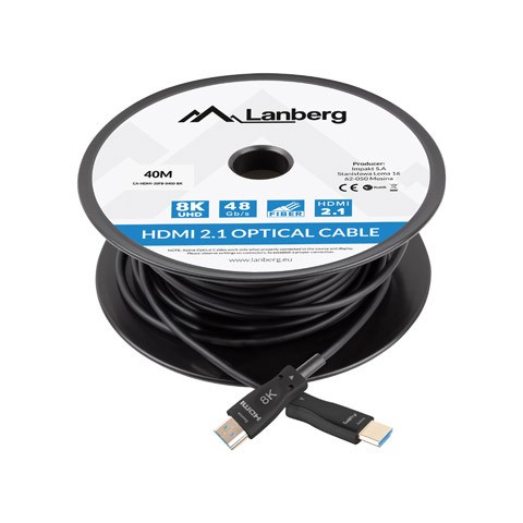 Cablu HDMI M/M v2.1 40 m optic negru AOC 