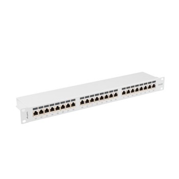 Patch panel 24 porturi 1U Cat.6A FTP gri 