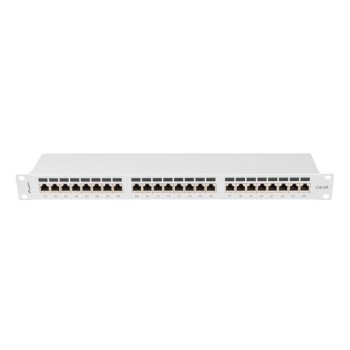 Patch panel 24 porturi 1U Cat.6A FTP gri 