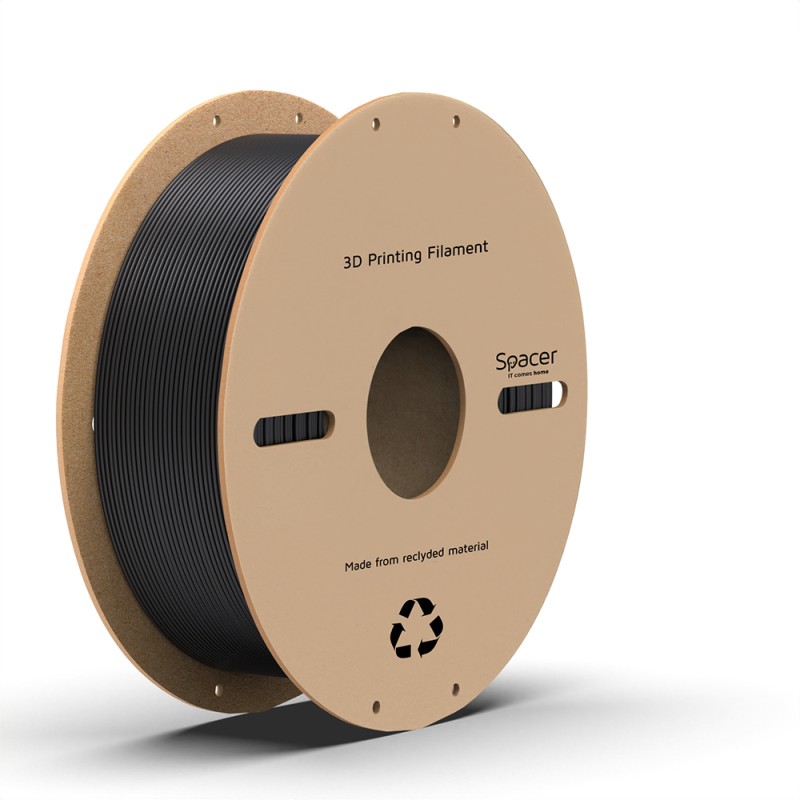 FILAMENT Spacer pt. imprimanta 3D - PLA, 1.75mm diamentru, 1Kg / bobina, aprox. 330m, topire 195-235 grC, black, 