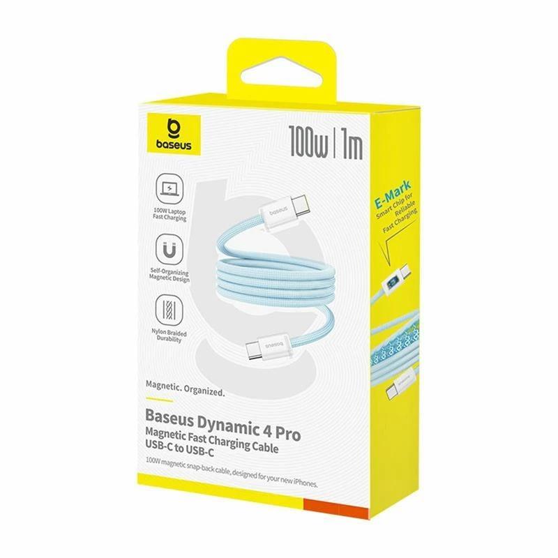 CABLU alimentare si date Baseus Dynamic 4 Pro, Fast Charging Data Cable pt. smartphone, USB Type-C la USB Type-C 100W, 1m, braided, albastru 