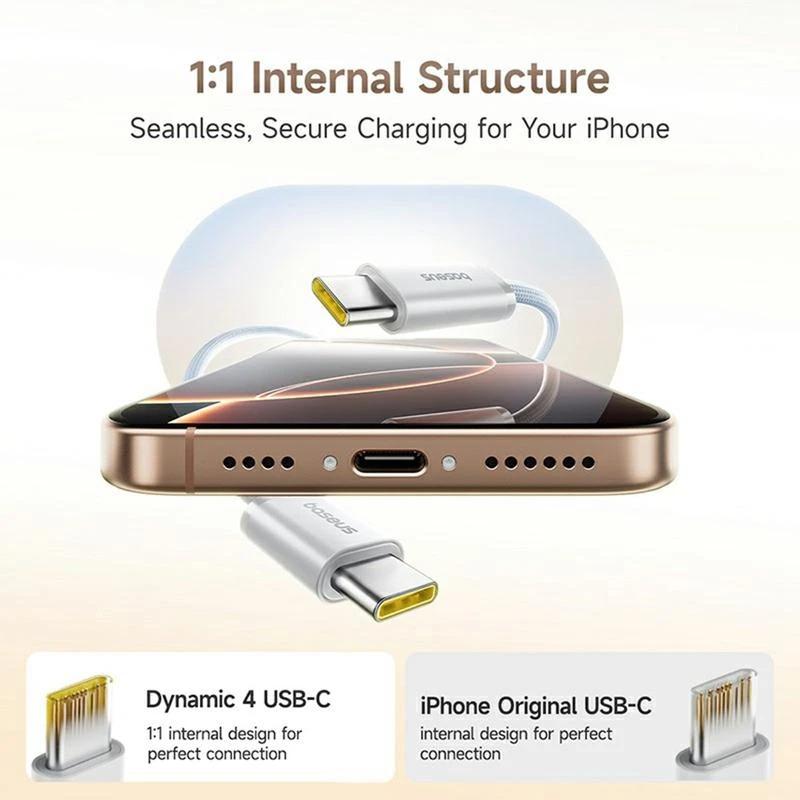 CABLU alimentare si date Baseus Dynamic 4 Pro, Fast Charging Data Cable pt. smartphone, USB Type-C la USB Type-C 100W, 1m, braided, albastru 