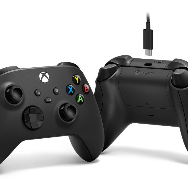 Wireless Controller + USB-C Cabel 2,7m Carbon Black, fur PC / Xbox One / S / X 
