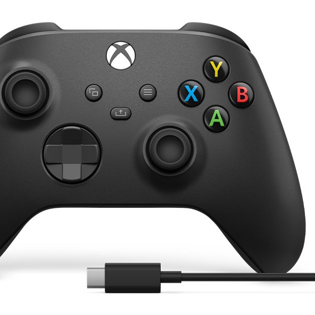 Wireless Controller + USB-C Cabel 2,7m Carbon Black, fur PC / Xbox One / S / X 