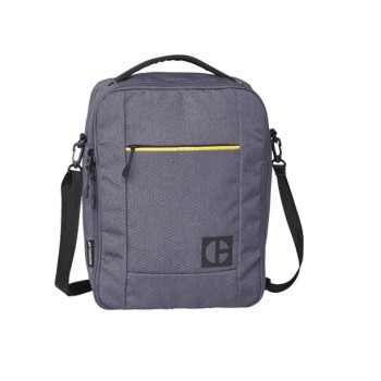 Borseta CATERPILLAR Code - Hex Go, material 420D hexagonal, buzunar cu fermoar - gri inchis 
