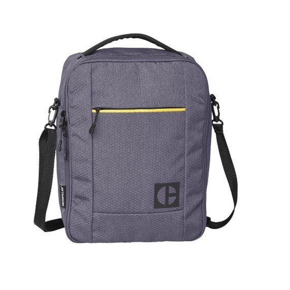 Borseta CATERPILLAR Code - Hex Go, material 420D hexagonal, buzunar cu fermoar - gri inchis 