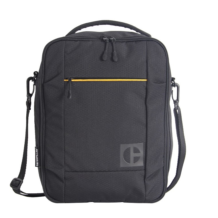 Borseta CATERPILLAR Code - Hex Go, material 420D hexagonal, buzunar cu fermoar - negru 