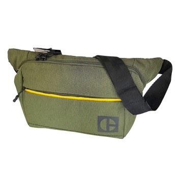 Borseta CATERPILLAR Code - Hex Parkour, material 420D hexagonal, buzunar cu fermoar - verde masliniu 