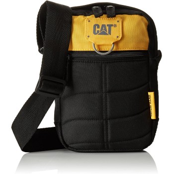 Borseta mini de umar CATERPILLAR Millennial Classic - Rodney, material 600D polyester - negru/galben 