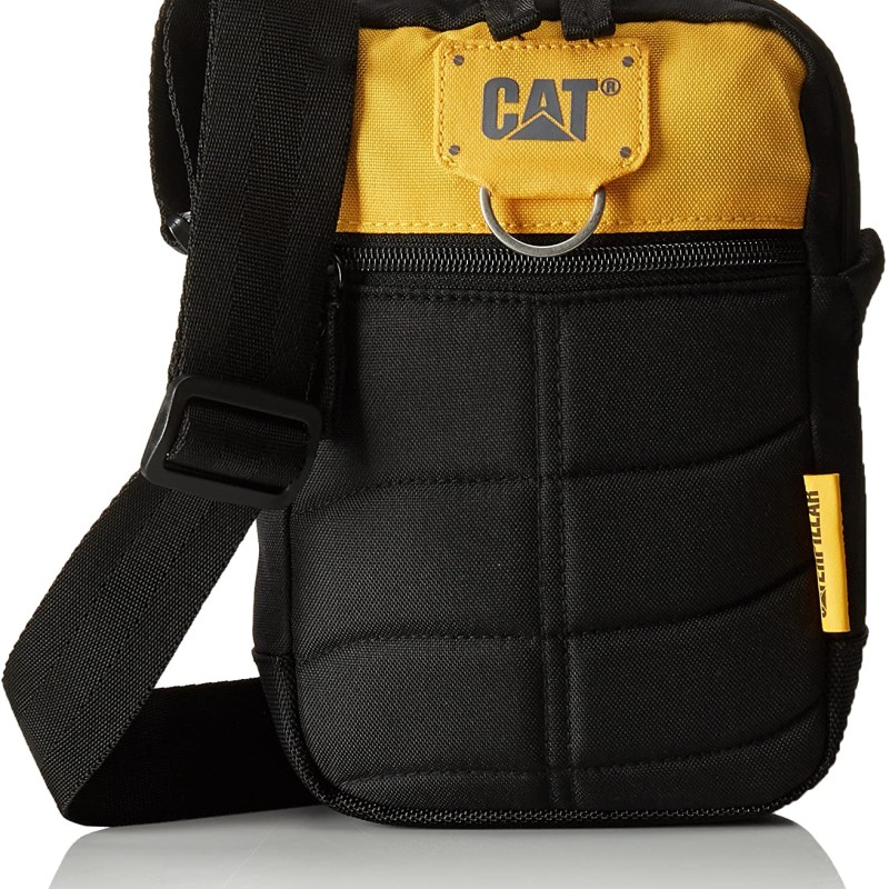 Borseta mini de umar CATERPILLAR Millennial Classic - Rodney, material 600D polyester - negru/galben 