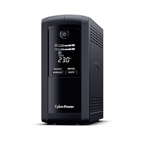 UPS CYBER POWER Line Int. cu sin. simulata, cu management, Tower, LCD, 1000VA/550W, AVR, 6x IEC, baterie 1x 12V/9Ah, incarcare pana la 8h, USB, 2x RJ45, RS232, tehn. GreenPower, 