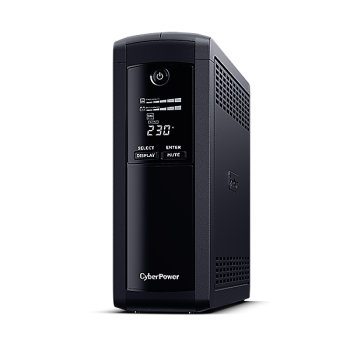 UPS CYBER POWER Line Int. cu sin. simulata, cu management, Tower, LCD, 1200VA/720W, AVR, 8x IEC, baterie 2x 12V/7Ah, incarcare pana la 8h, USB, 2x RJ45, RS232, tehn. GreenPower, 