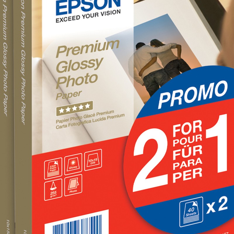 Premium Glossy Photo Paper Original Epson S042167, dimensiune 10x15cm, 80 coli, tip premium glossy, greutate 255g/m2 