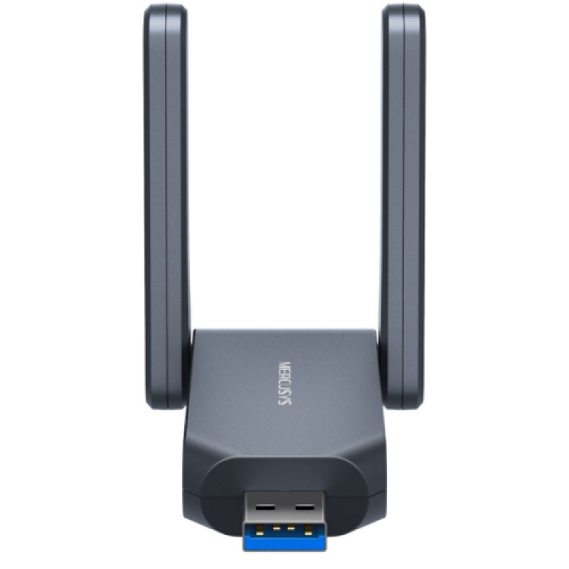 ADAPTOR RETEA MERCUSYS, BE6500 extern wireless Tri-Band, USB 3.0, 6500 Mbps, antena externa x 2, 