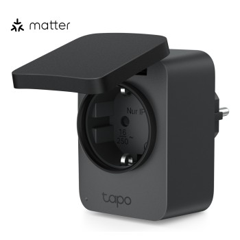 PRIZA inteligenta TP-LINK exterior, design compact, certificare Matter, Schuko x 1, cu monitorizarea energiei, conectare prin Schuko (T), 16 A, programare prin smartph, BT, WiFi, negru 