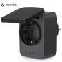 PRIZA inteligenta TP-LINK exterior, design compact, certificare Matter, Schuko x 1, cu monitorizarea energiei, conectare prin Schuko (T), 16 A, programare prin smartph, BT, WiFi, negru 