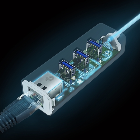 ADAPTOR RETEA TP-LINK , extern, USB Type-C, port RJ-45 | USB 3.0 x 3, 1000 Mbps Gigabit LAN, 