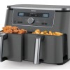 Friteuza cu aer cald Ninja Foodi Pro DualZone DZ400, 9.5 L, 6 functii (Gri) 