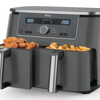 Friteuza cu aer cald Ninja Foodi Pro DualZone DZ400, 9.5 L, 6 functii (Gri) 