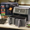 Friteuza cu aer cald Ninja Foodi Pro DualZone DZ400, 9.5 L, 6 functii (Gri) 