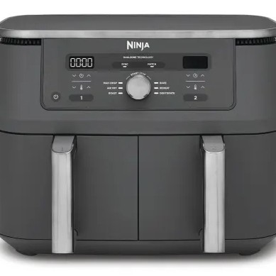 Friteuza cu aer cald Ninja Foodi Pro DualZone DZ400, 9.5 L, 6 functii (Gri) 