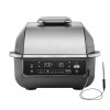 Gratar electric si airfryer Ninja Foodi AirGrill EG351EU, 1760 W, functie friteuza aer cald, 5 functii, 40°- 265°C, display digital, invelis ceramic, termometru digital (Negru/Argintiu) 