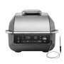 Gratar electric si airfryer Ninja Foodi AirGrill EG351EU, 1760 W, functie friteuza aer cald, 5 functii, 40°- 265°C, display digital, invelis ceramic, termometru digital (Negru/Argintiu) 
