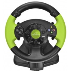 Volan cu pedale Esperanza High Octane EG104 XBOX 360 PS3 PC USB Negru/Verde 