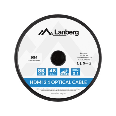 Cablu HDMI M/M v2.1 10 m optic negru AOC 