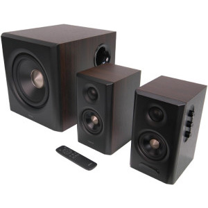 BOXE EDIFIER 2.1, RMS: 150W (2 x 25W, 2 x 15W, 1 x 70W), bluetooth v6.0, telecomanda wireless, volum, bass, treble, Coax/Optical/LineIn/USB-C/HDMI eARC, brown, 