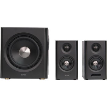BOXE EDIFIER 2.1, RMS: 150W (2 x 25W, 2 x 15W, 1 x 70W), bluetooth v6.0, telecomanda wireless, volum, bass, treble, Coax/Optical/LineIn/USB-C/HDMI eARC, brown, 