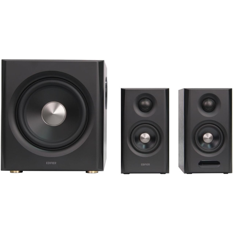 BOXE EDIFIER 2.1, RMS: 150W (2 x 25W, 2 x 15W, 1 x 70W), bluetooth v6.0, telecomanda wireless, volum, bass, treble, Coax/Optical/LineIn/USB-C/HDMI eARC, brown, 
