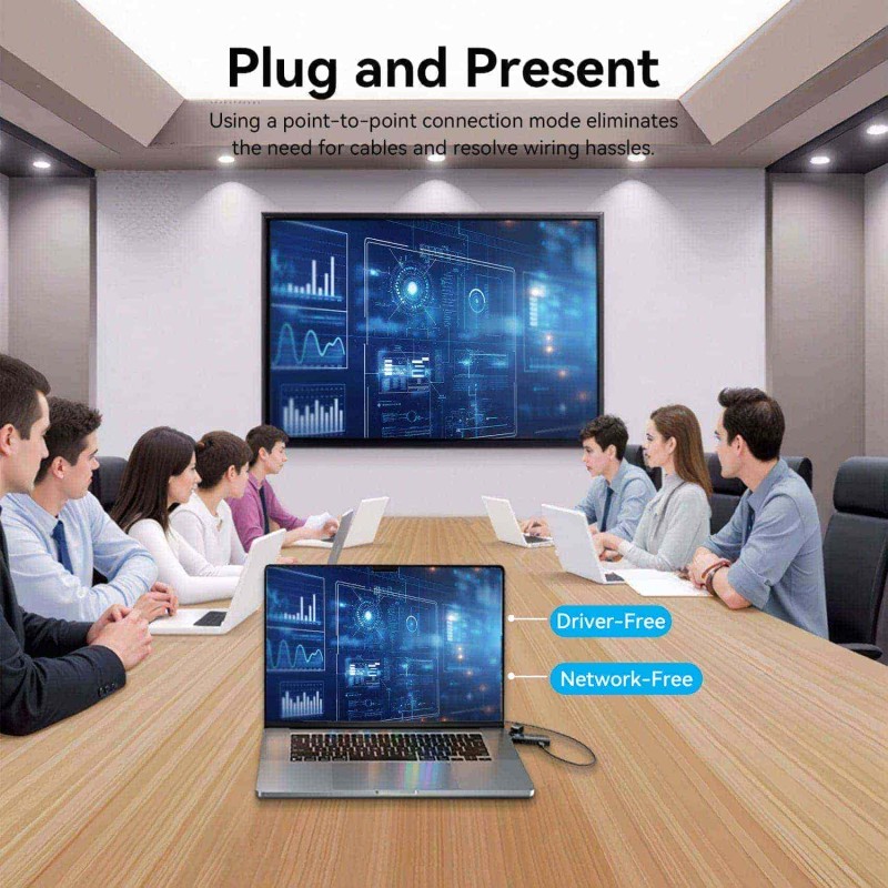Transmitator video Vention, HDMI(T) USB-C(T), transmite semnal video la max 50m, rezolutie 1080p la 60Hz, 5GHz, negru, 