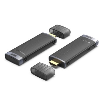 Transmitator video Vention, HDMI(T) USB-C(T), transmite semnal video la max 50m, rezolutie 1080p la 60Hz, 5GHz, include 2 x Cablu USB-C 1m si 1 x Cablu prelungitor HDM 0.2m, negru, 